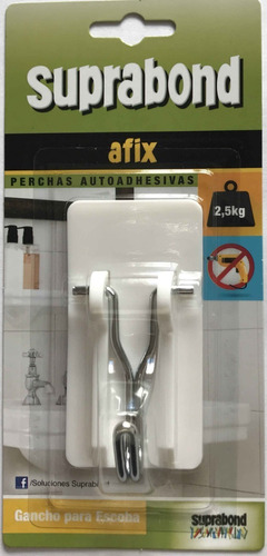 Gancho metálico autoadhesivo multiuso blanco