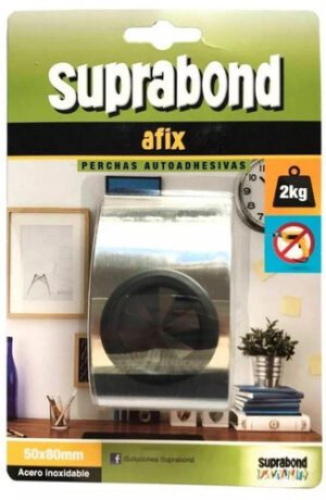 Perchero sujeta repasador de acero inoxidable - 50 x 80 mm