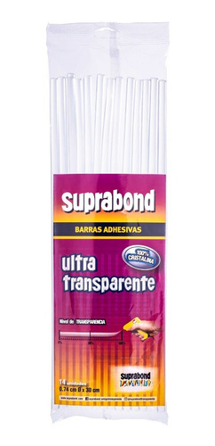 Barras adhesivas Hot Melt - ultra transparente 0,74x30 cm - 14 barras