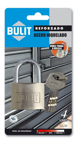 Candado reforzado de acero niquelado - 50 mm
