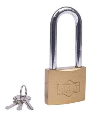 Candado reforzado de bronce doble traba y aro largo - 40 mm - 3 llaves