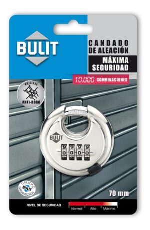 Candado de aleación máxima seguridad - 4 combinaciones - 70 mm