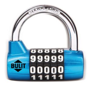 Candado de aleación alta seguridad azul -  5 combinaciones - 65 mm