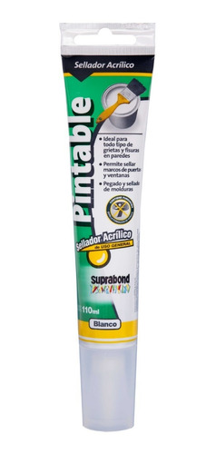 Sellador acrílico pintable - blanco 110 ml (Pomo)