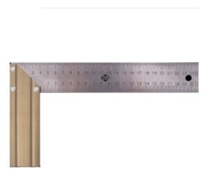 Escuadra de acero inoxidable con mango de aluminio de 25 cm