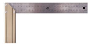 Escuadra de acero inoxidable con mango de aluminio de 30 cm