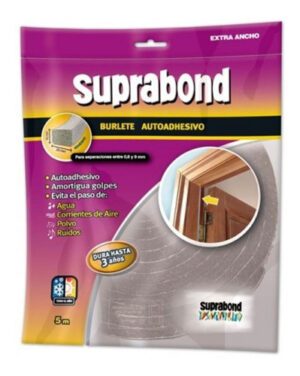 Burlete de goma espuma - autoadhesivo extraancho- gris