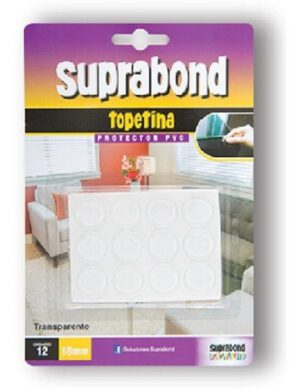 Topetina protector de pvc transparente - 18 mm x 12 Unidades