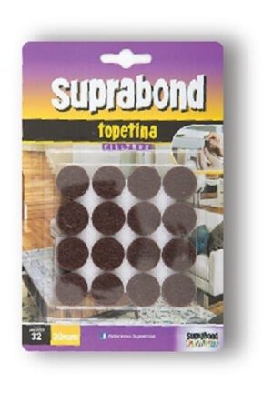 Topetina fieltro circular marrón - 20 mm x 32 unidades